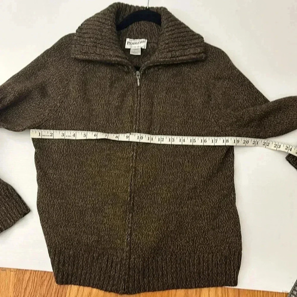 Women’s Brown Wool Pendleton Full Zip Sweater Size Large - Picture 5 of 6
